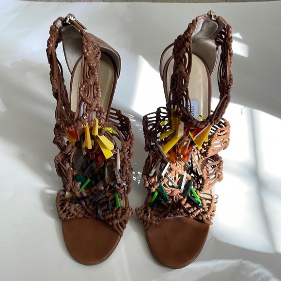 Jimmy Choo Iris Brown Sandals - Picture 1 of 8